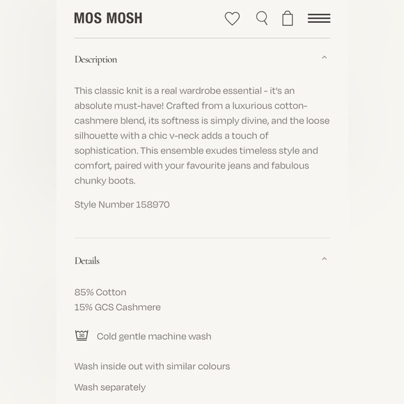 MOS MOSH Tani V-Neck Sweater - Small - Picture 5 of 7